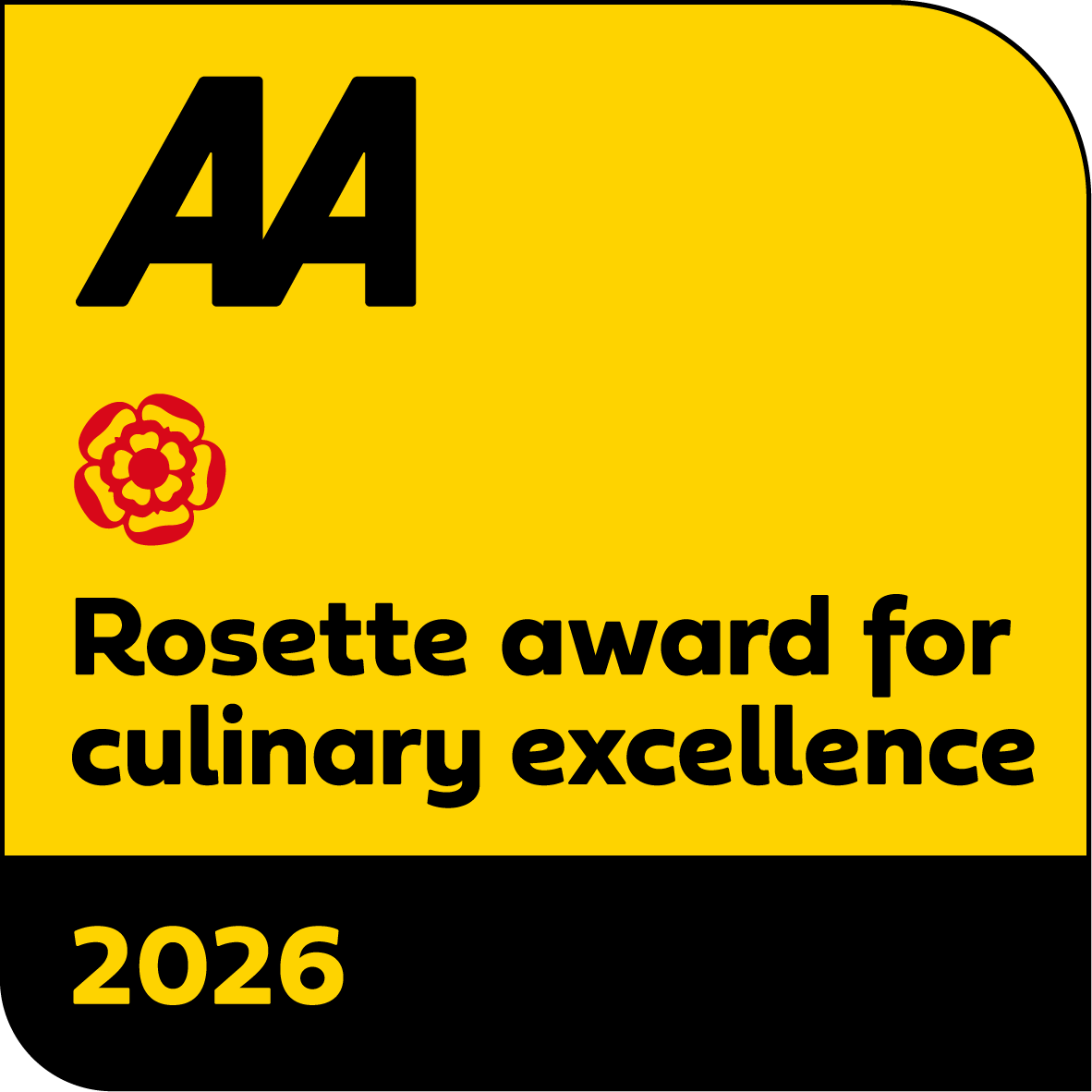 AA 1 Rosette award for culinary excellence