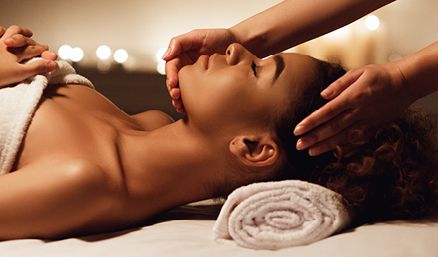 Woman receiving facial